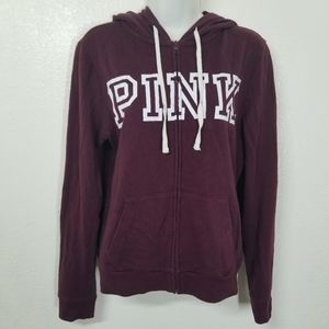 Victorias Secret PINK Burgundy Zip-up jacket Size Small